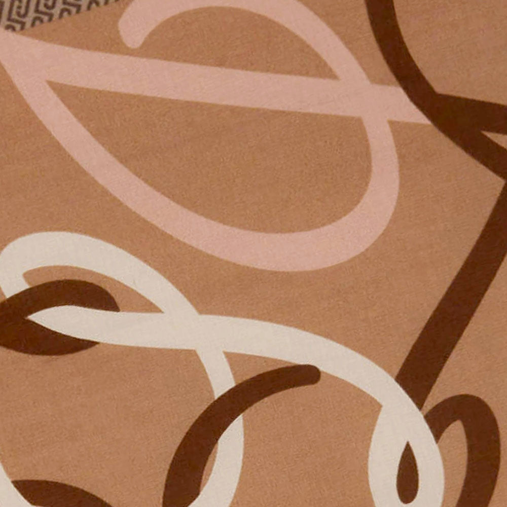 Foulard Donna 120 x 120 cm LIU JO stampa Logo Monogram color Cammello