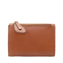 Women's Medium Brown Leather Wallet with Snap Button THE BRIDGE Cecilia