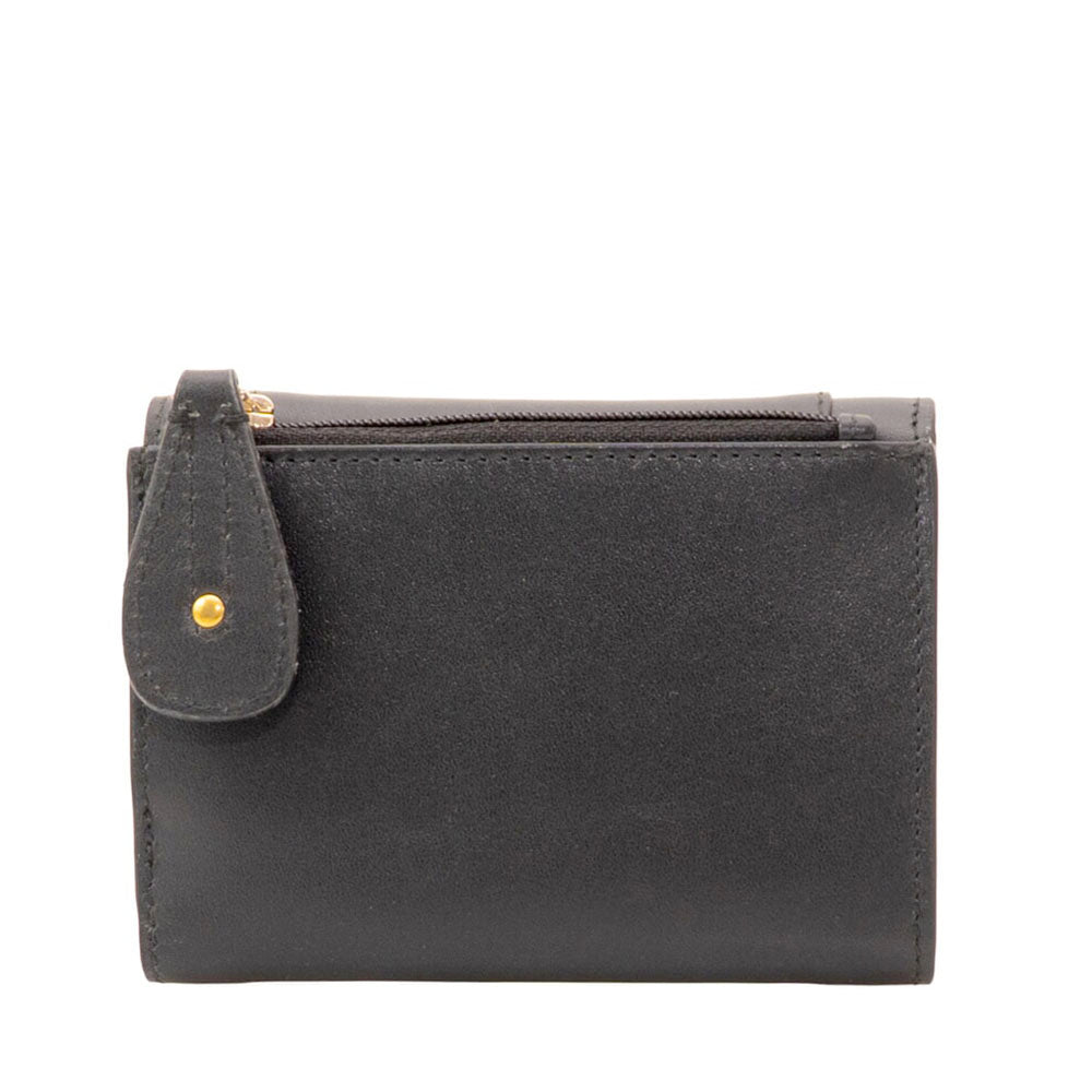 Portafoglio Donna Medio con Bottone THE BRIDGE linea Cecilia in Pelle Nera