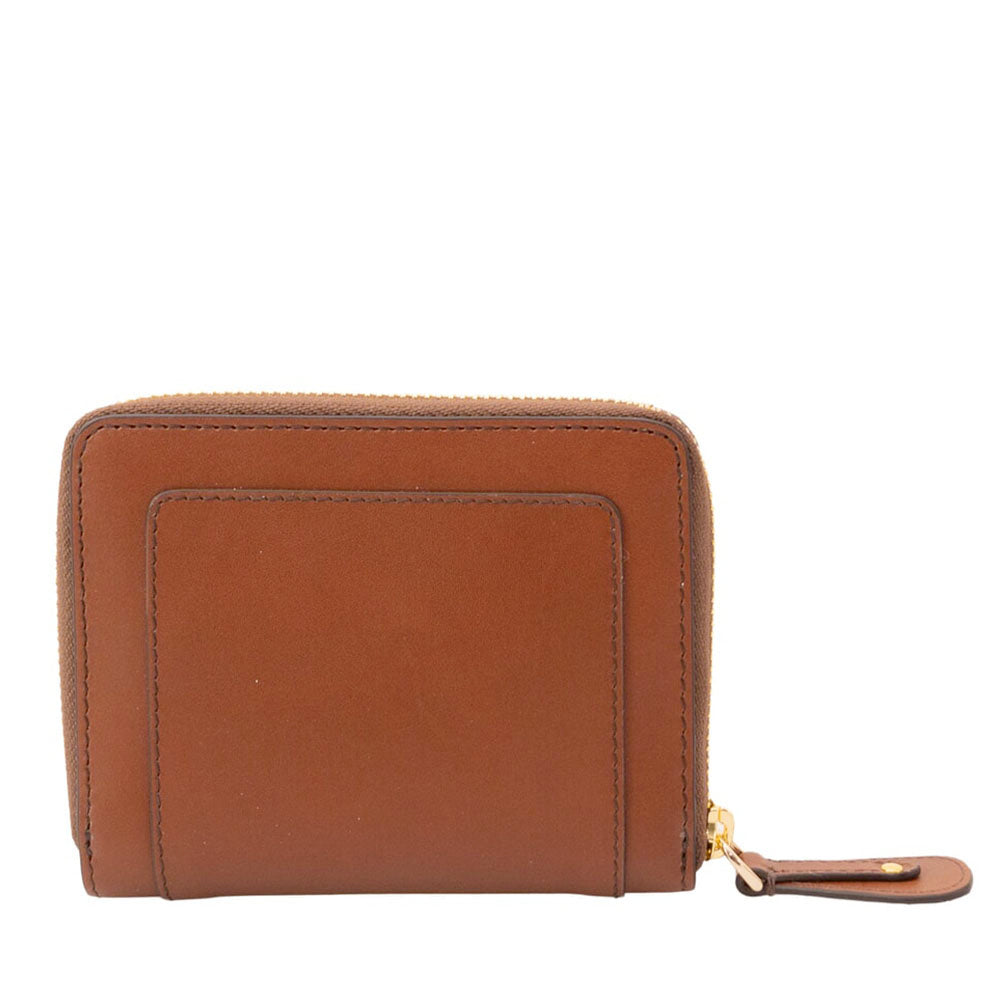 Portafoglio Donna Piccolo Zip Around THE BRIDGE linea Cecilia in Pelle Marrone