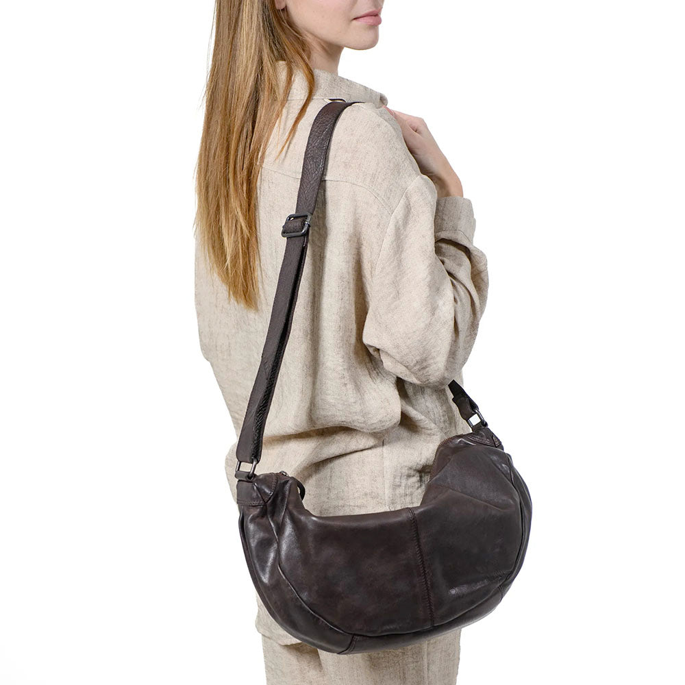 Borsa Donna Mezzaluna Large a Tracolla GIANNI CONTI linea Graciela in Pelle Nera