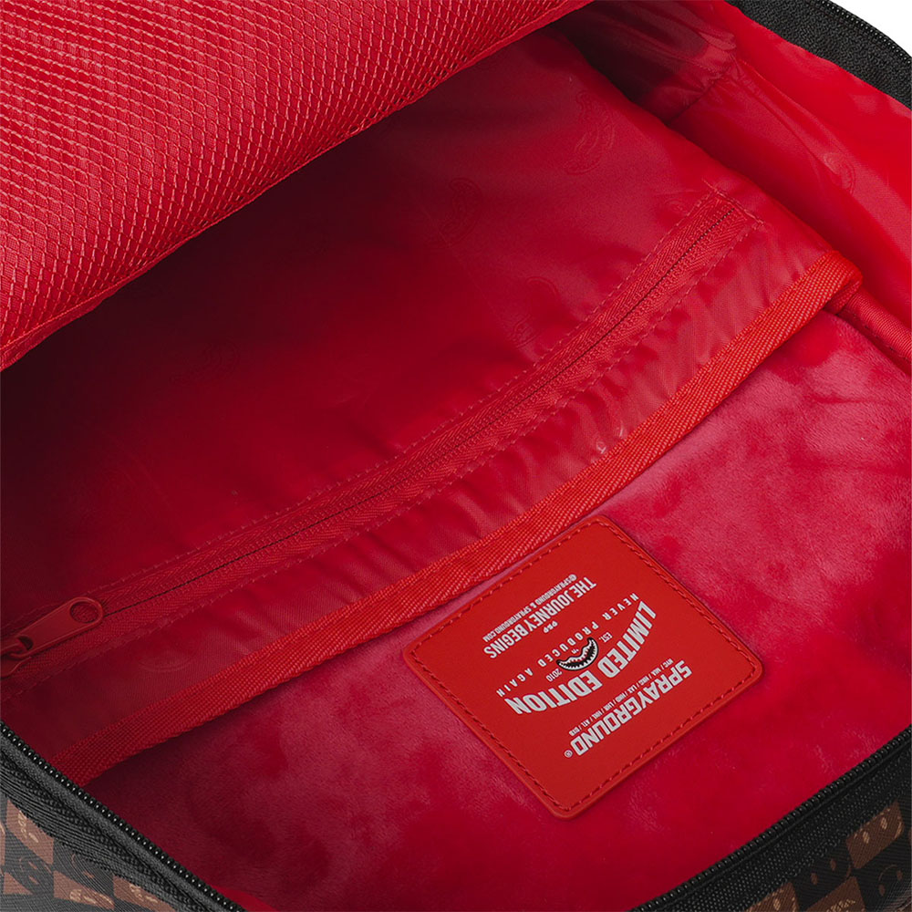 Sprayground Sharks in Paris WTF Bubble Brown Check Rucksack – Unisex, Braun
