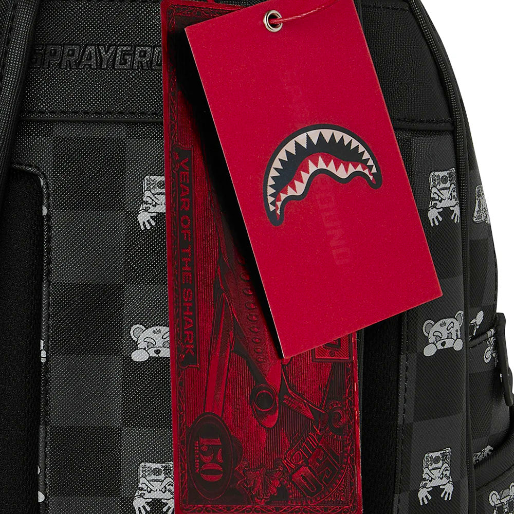 Zaino Small SPRAYGROUND stampa Gray Peeking Character Check Savage