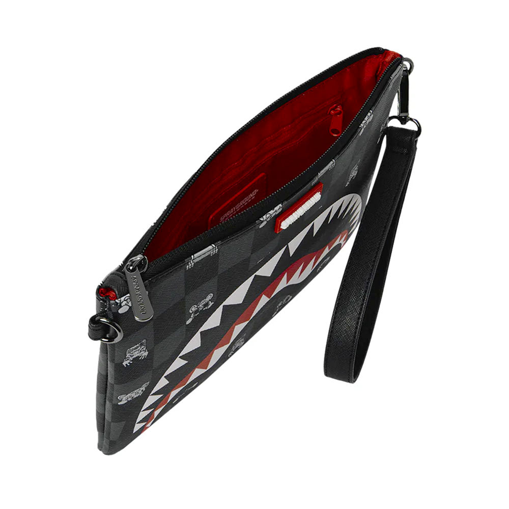 Pochette con Tracolla SPRAYGROUND stampa Gray Peeking Character Check