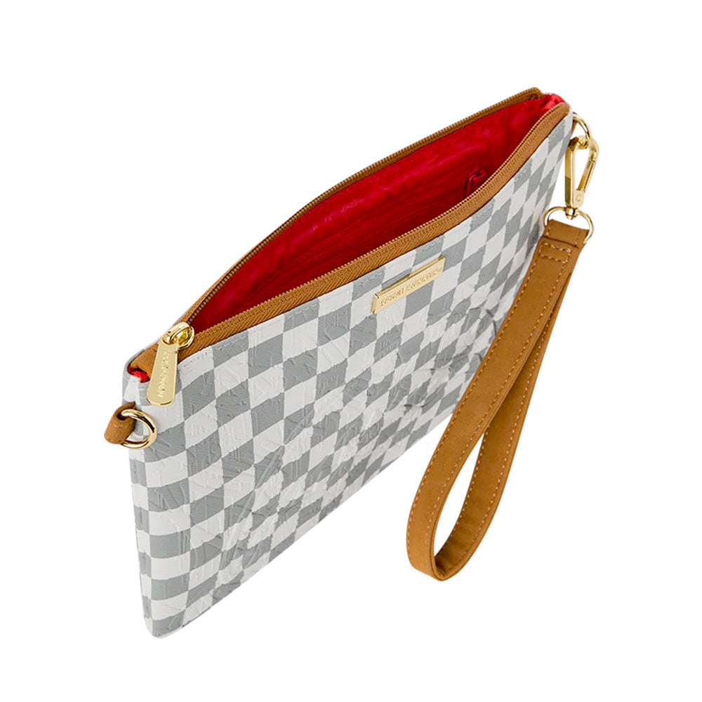 Pochette con Tracolla SPRAYGROUND stampa Graff Embossed Cream Check