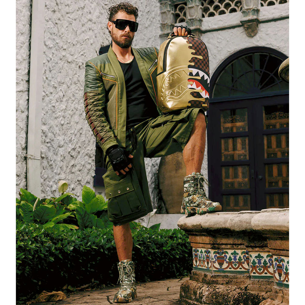 Zaino Unisex SPRAYGROUND stampa Sharks in Paris Gold Drip