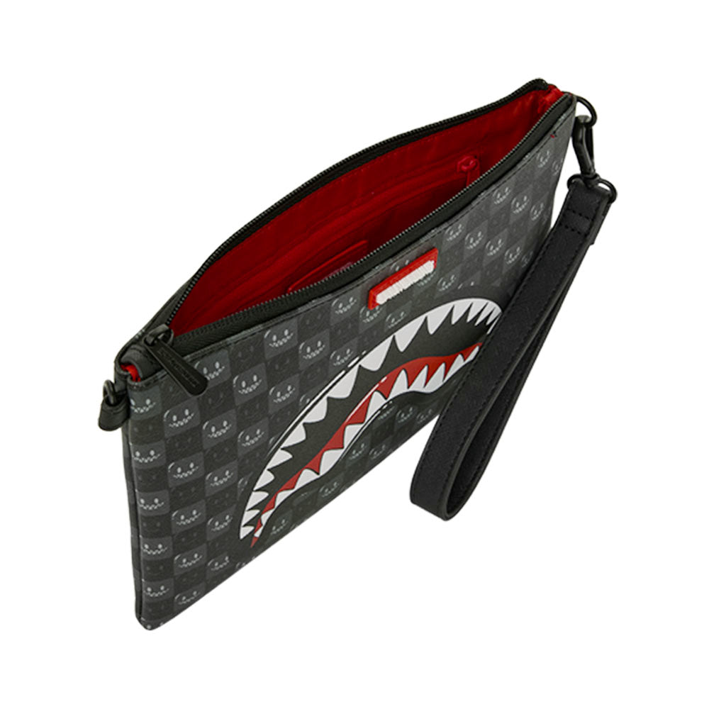 Pochette con Tracolla SPRAYGROUND stampa Sharks in Paris WTF Bubbly Black Check