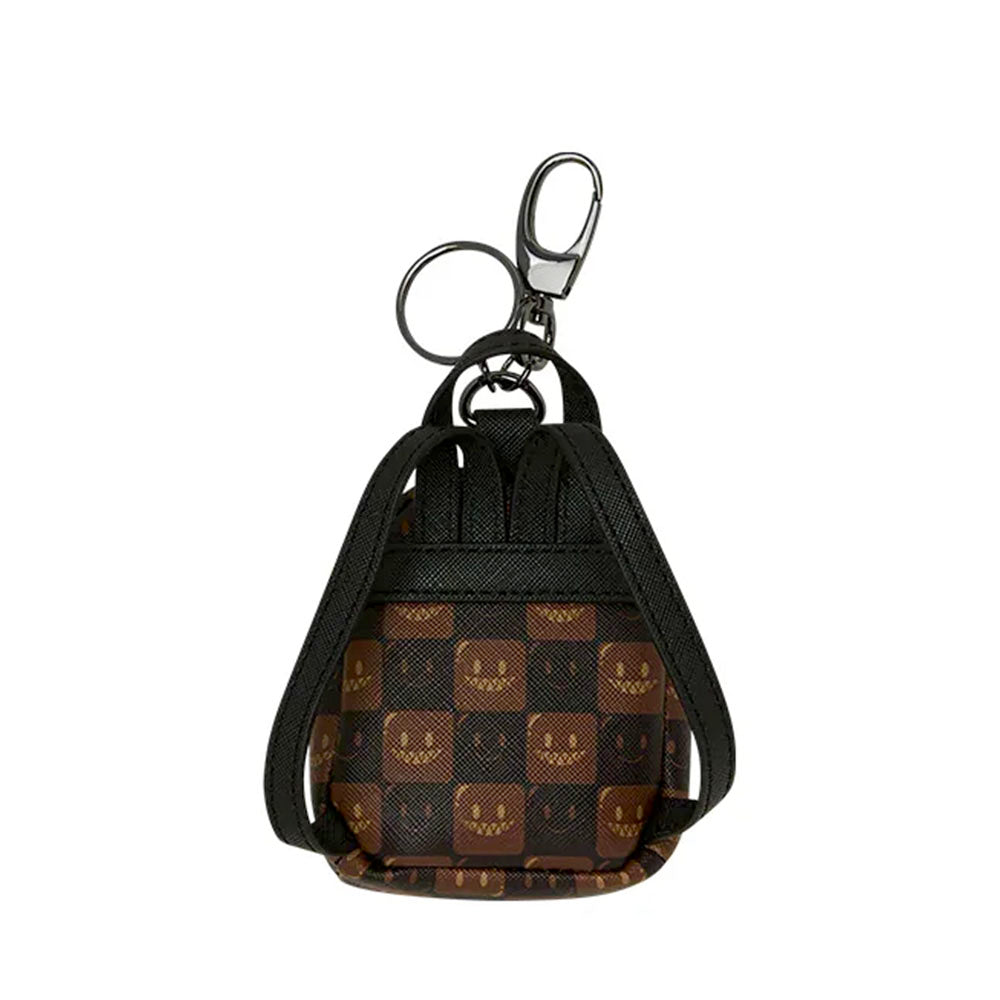 Portachiavi a Forma di Zaino SPRAYGROUND stampa Sharks in Paris WTF Bubble Brown Check