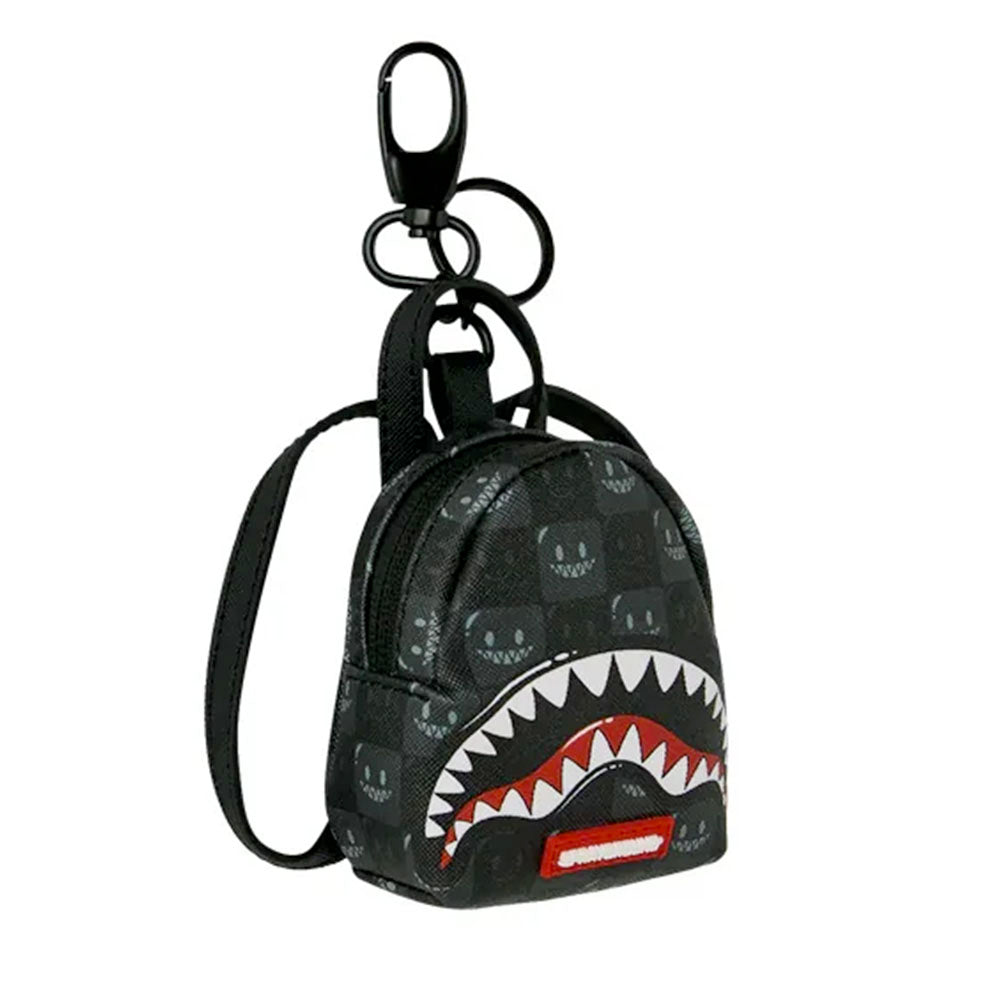 Portachiavi a Forma di Zaino SPRAYGROUND stampa Sharks in Paris WTF Bubbly Black Check