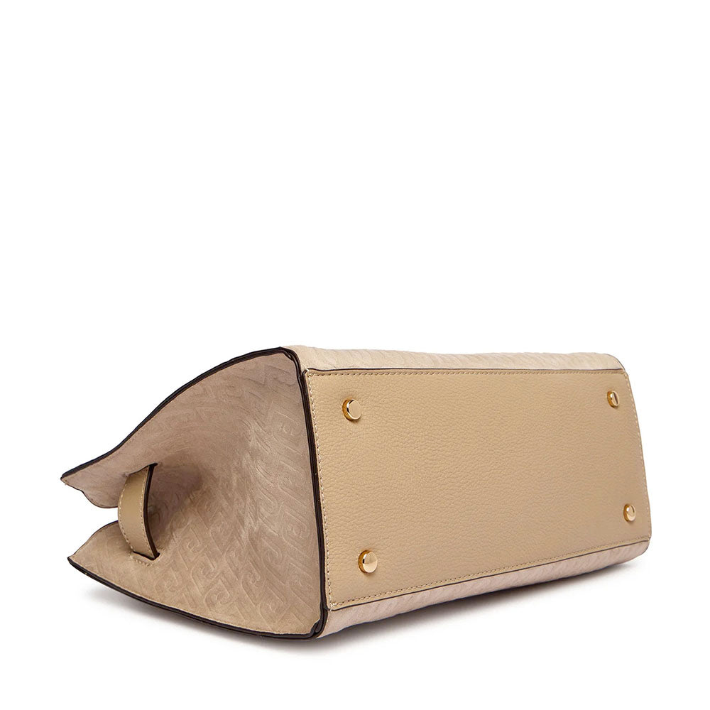 Borsa Donna a Mano LIU JO Neutro con Logo Monogram All Over