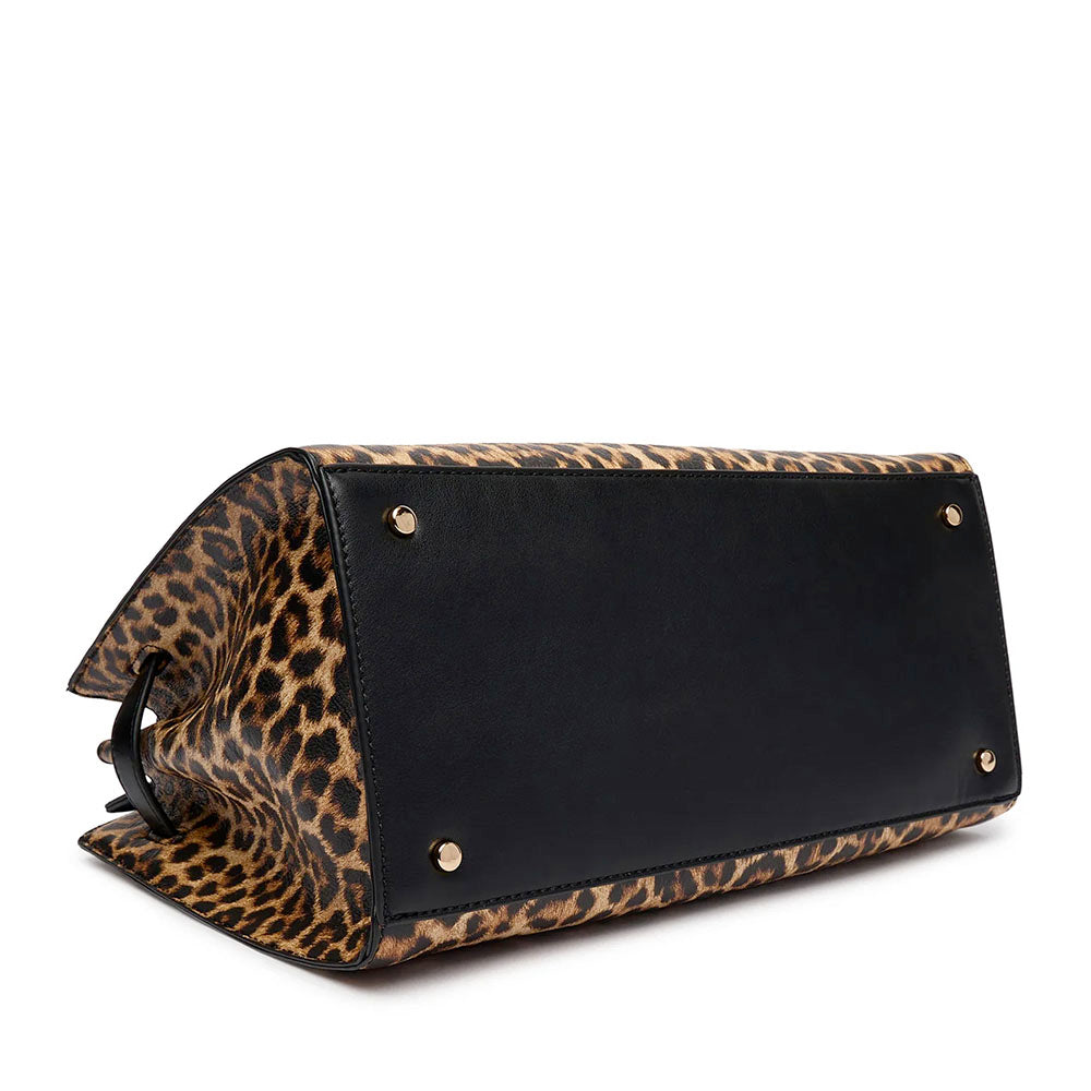 Mittelgroße Damen-Henkeltasche LIU JO mit Animal-Print mit Anhänger