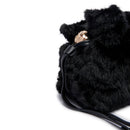 Borsa Donna a Spalla Small LIU JO linea Riccy in Faux Fur Nero