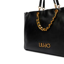 Shopping Bag Large Donna LIU JO Nera con Catena Decorativa