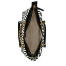 Shopping Bag Media Donna LIU JO in Tessuto Jacquard Bianco e Nero con Logo Monogram