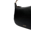 Hobo Bag Large con Tracolla LIU JO Nera con Logo Laserato Monogram