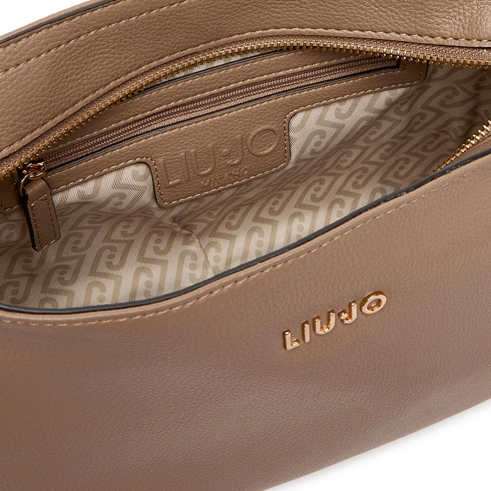 Borsa Donna Media a Spalla e Tracolla LIU JO stampa Bottalata color Fango
