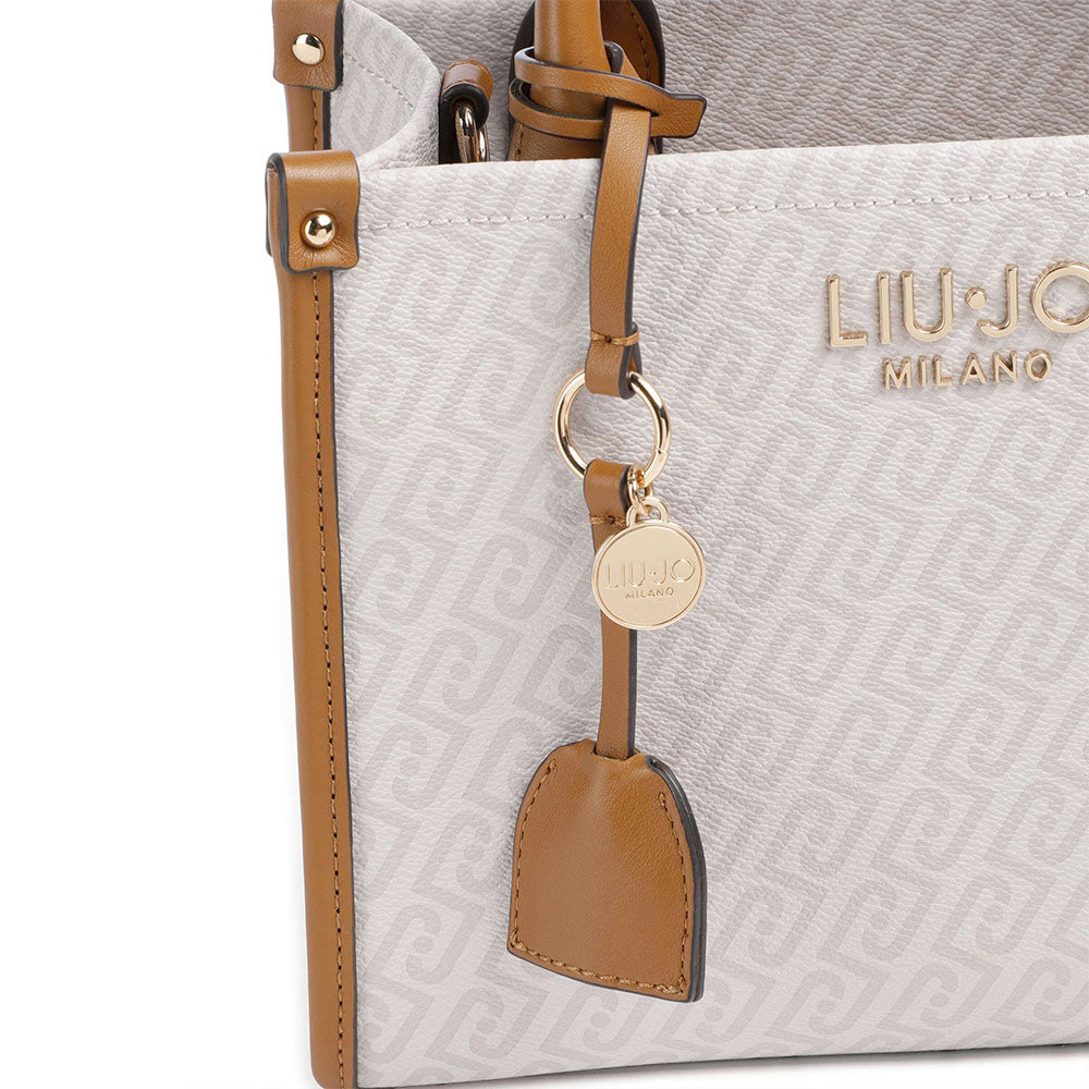 Borsa Donna a Mano LIU JO stampa Monogram Bianco