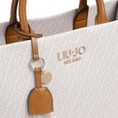 Borsa Donna a Mano Large LIU JO stampa Monogram Bianco