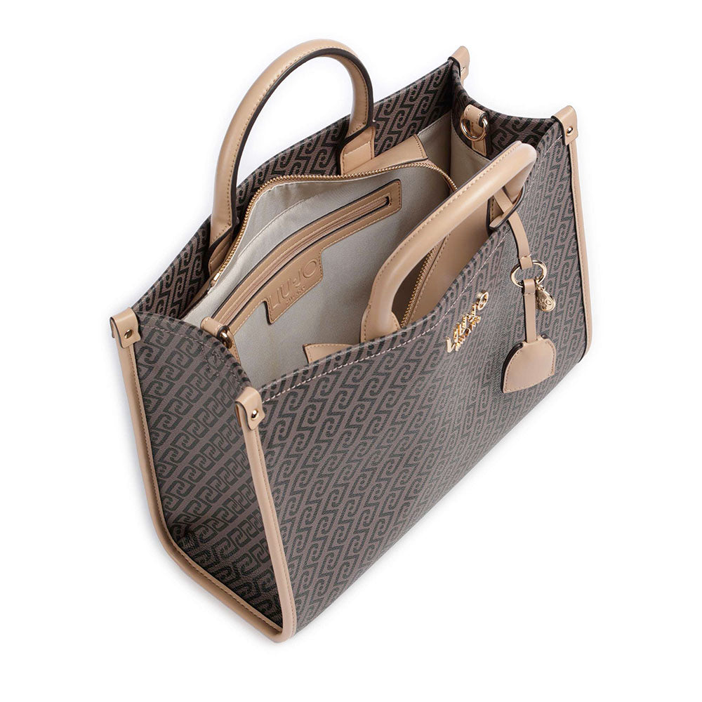 Borsa Donna a Mano Large LIU JO stampa Monogram Testa di Moro