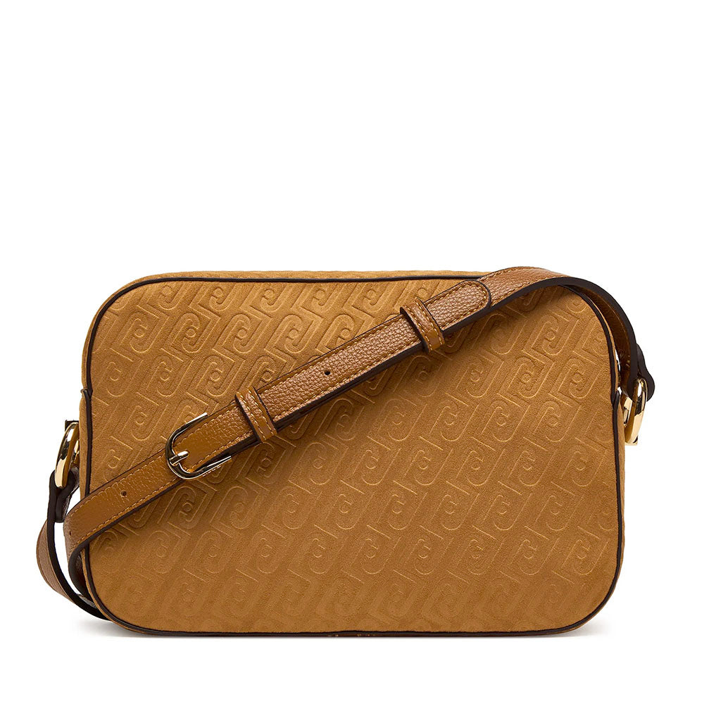 Borsa Donna a Tracolla Media LIU JO Marrone con Logo Monogram All Over