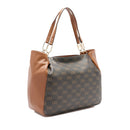 Shopping Bag LIU JO Marrone con Logo Monogram e Inserto effetto Bottalato Ginger Bread