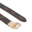 Cintura Donna Reversibile h 3 cm LIU JO Nera e Marrone con Logo All Over