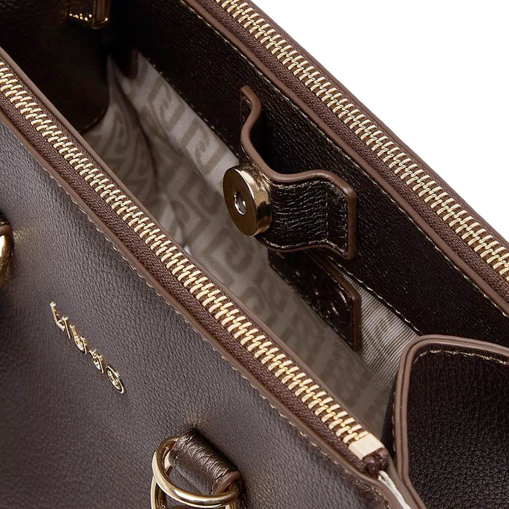 Borsa Donna a Mano Small LIU JO in Ecopelle Bottalata Marrone Scuro