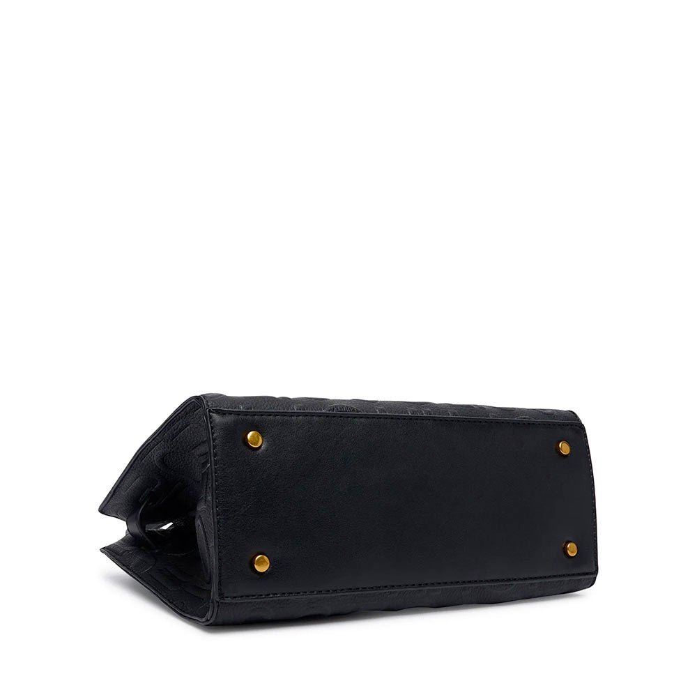 Borsa Donna a Mano Small LIU JO in Ecopelle Nera con Logo in Rilievo All Over