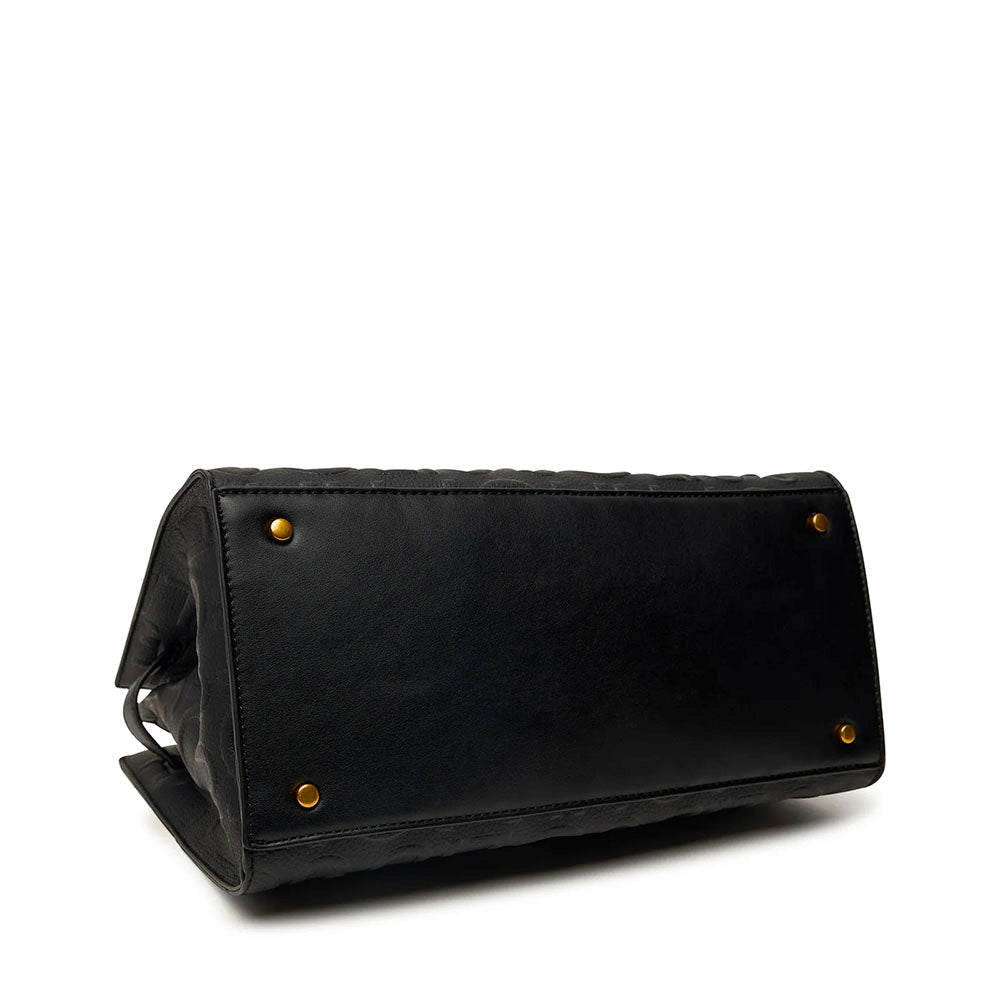 Borsa Donna a Mano Media LIU JO in Ecopelle Nera con Logo in Rilievo All Over