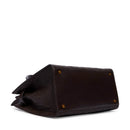 Borsa Donna a Mano Media LIU JO in Ecopelle Marrone Scuro con Logo in Rilievo All Over