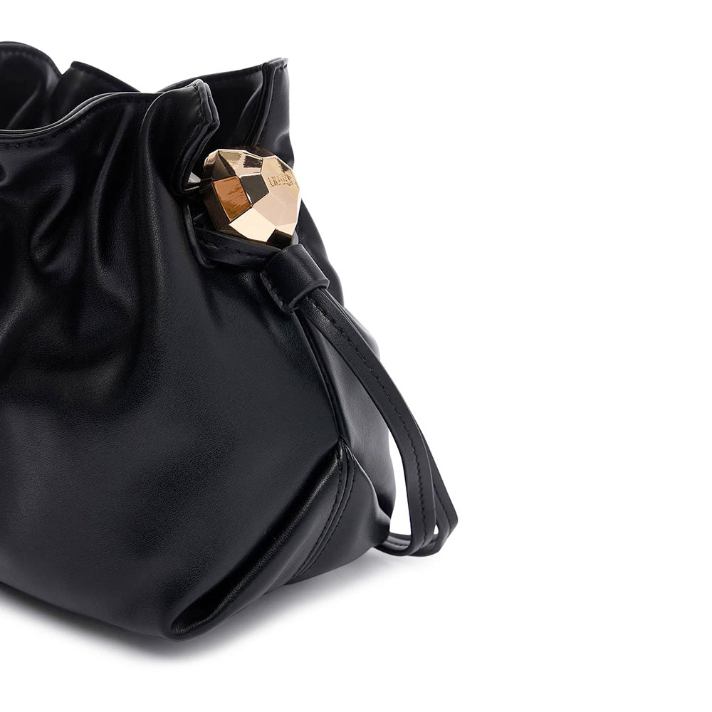 Borsa Donna a Spalla Small LIU JO linea Riccy in Ecopelle Liscia Nero