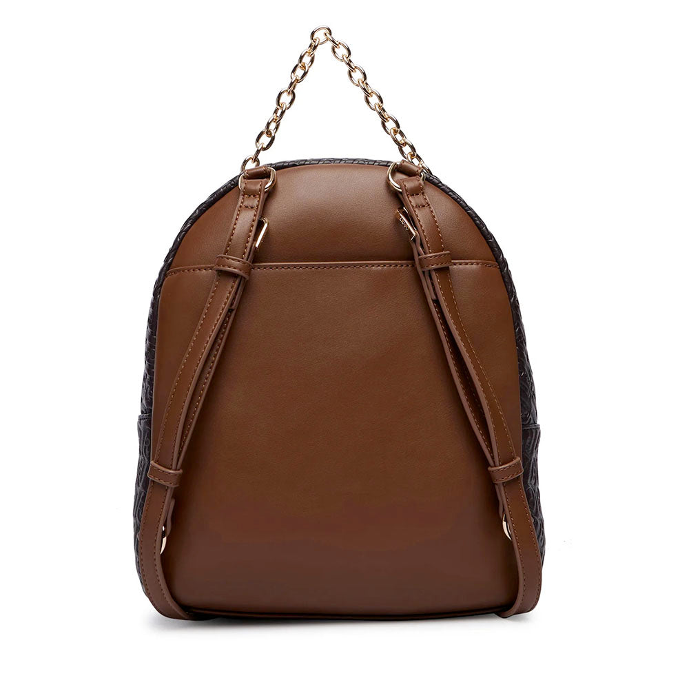Zaino Donna LIU JO in Ecopelle Marrone Scuro con Logo Embossed All Over
