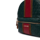 Zaino Donna LIU JO in Ecopelle Verde Foresta con Logo Embossed All Over