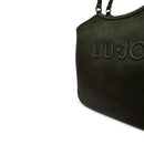 Maxi Tote Bag Donna LIU JO in Microfibra effetto Camoscio Verde Foresta