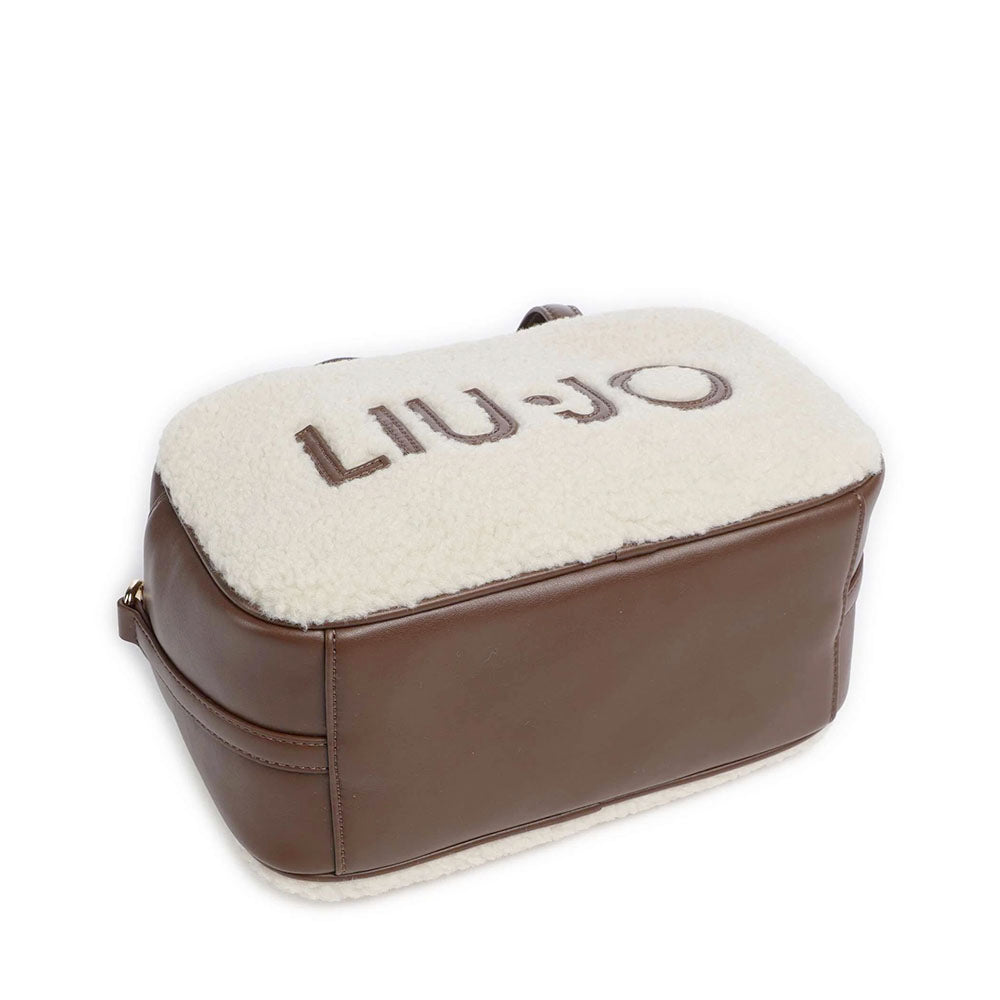 Bauletto Donna a Mano Small LIU JO in Tessuto effetto Teddy color Crema