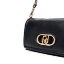Borsa Donna a Spalla LIU JO linea La Puffy Media in Eco Nappa Nera con Inserti Trapuntati