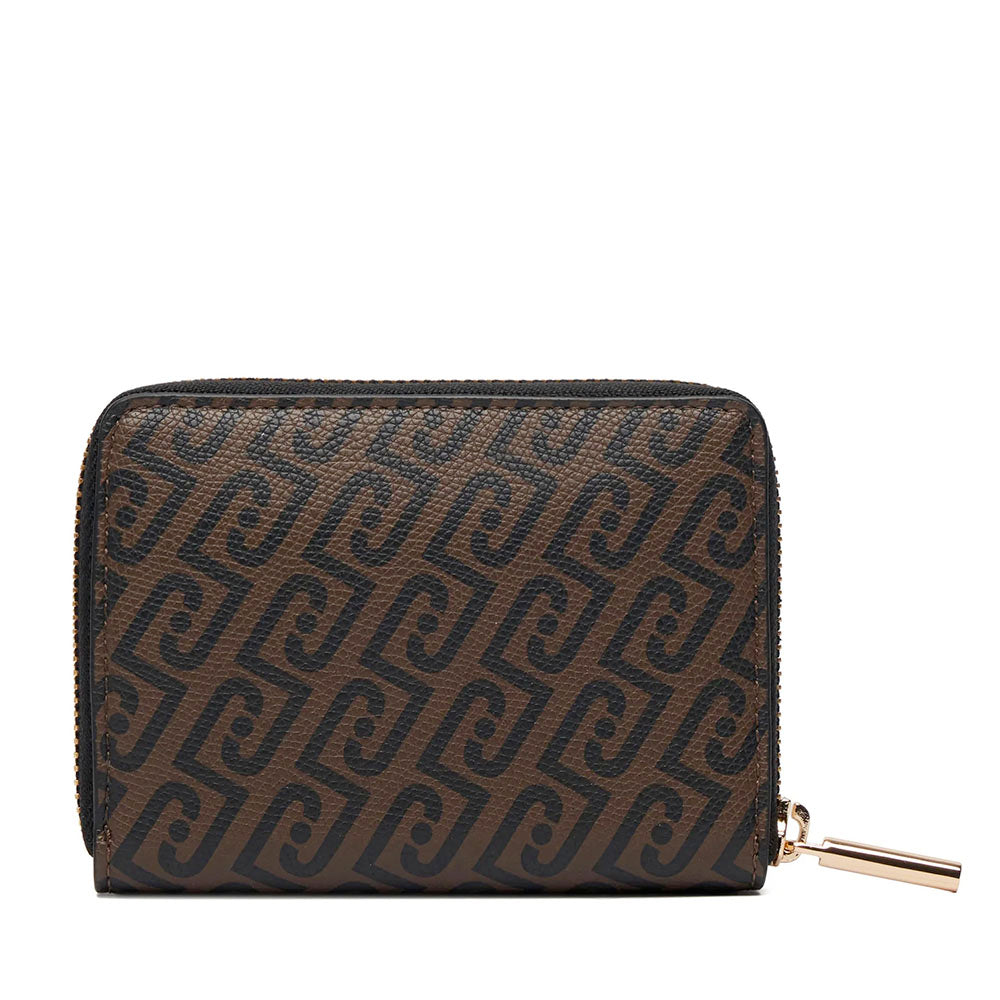 Portafoglio Donna Zip Around Small LIU JO Testa di Moro con Logo All Over