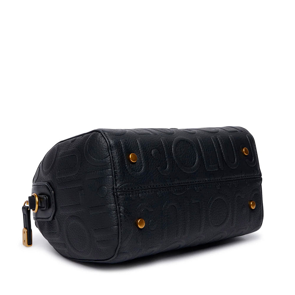 Bauletto Donna a Mano Small LIU JO in Ecopelle Nera con Logo Embossed