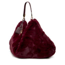 Maxi Borsa Donna a Spalla LIU JO in Pelliccia Sintetica Bordeaux