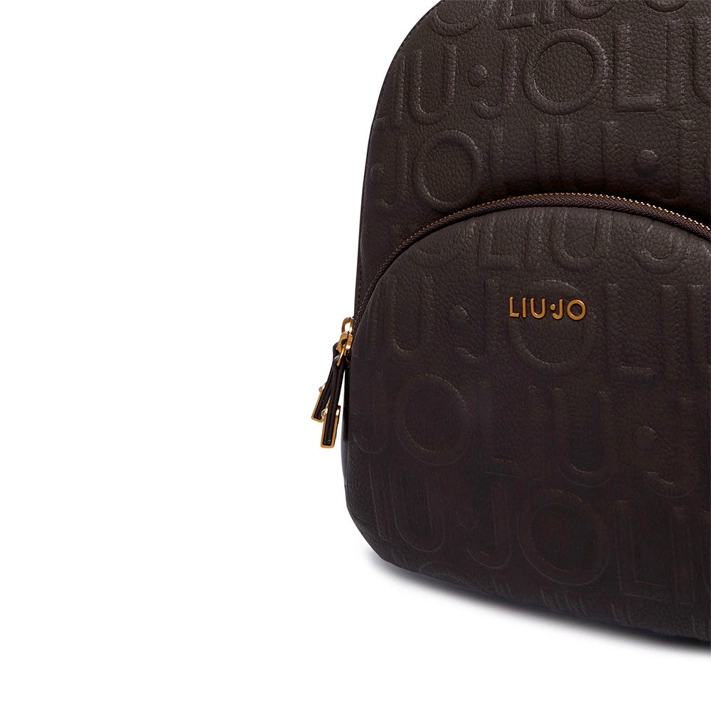 Zaino Donna LIU JO in Ecopelle Marrone Scuro con Logo Embossed