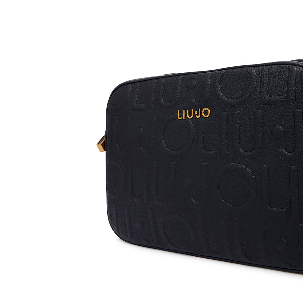 Borsa Donna a Tracolla LIU JO in Ecopelle Nera con Logo Embossed