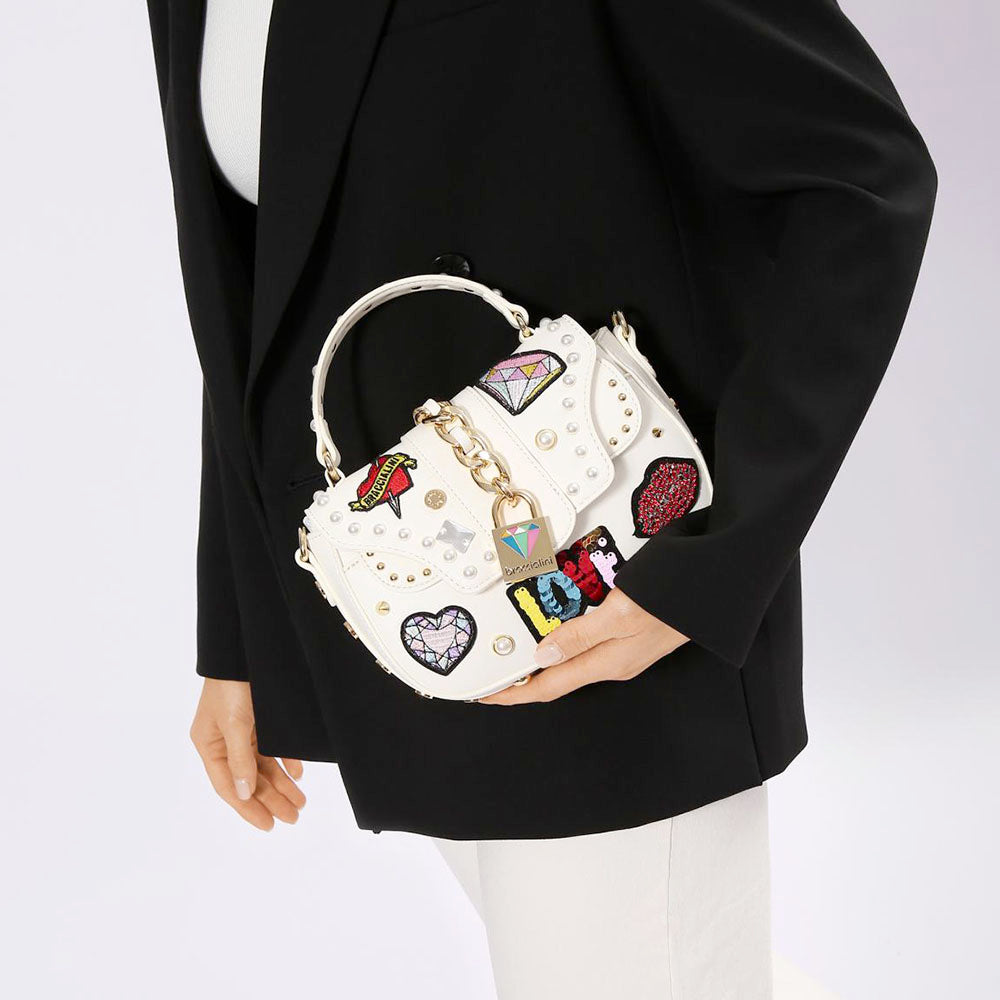 Borsa Donna a Mano BRACCIALINI linea Rock colore Bianco