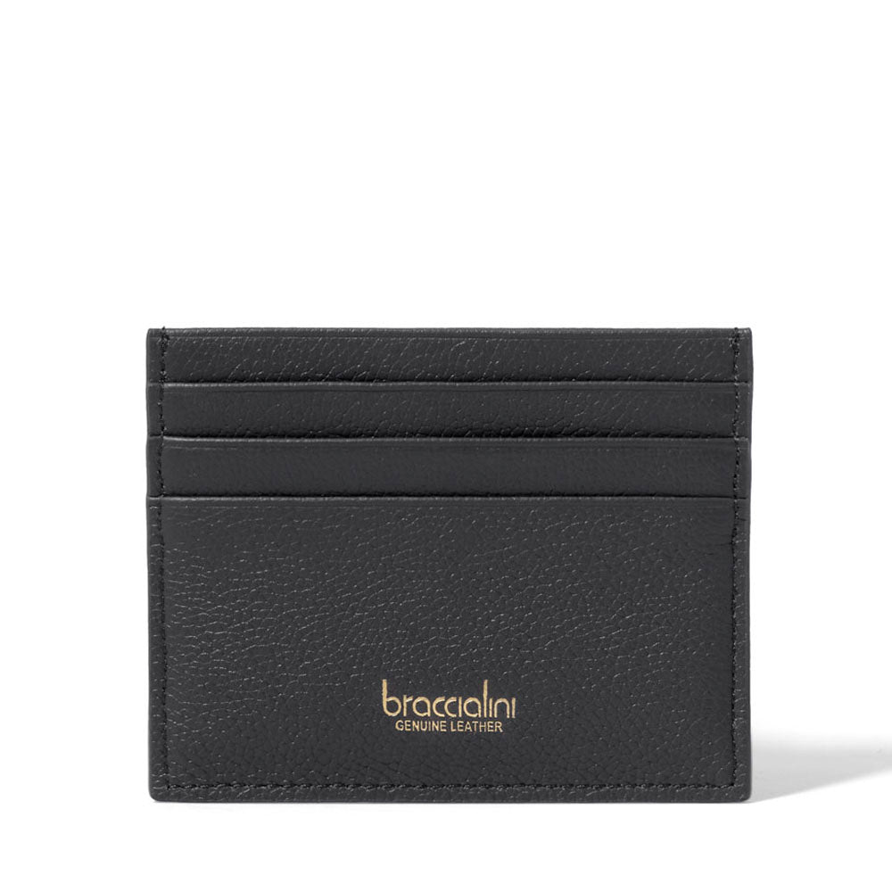 Portatessere Donna BRACCIALINI linea Basic in Pelle Nera