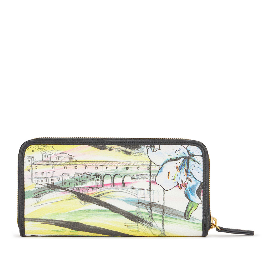 Portafoglio Donna Zip Around BRACCIALINI linea Cartoline stampa Firenze