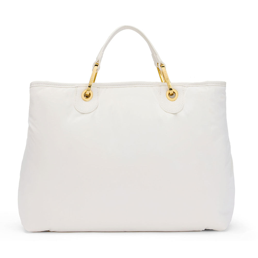 Borsa Donna a Mano Large BRACCIALINI linea Beth Puffy in Nylon Bianco