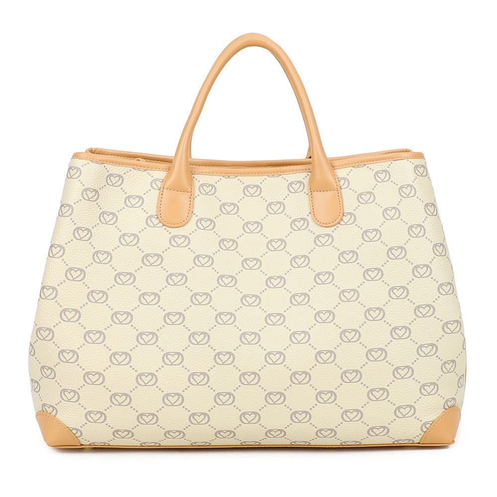 Borsa Donna a Mano Large BRACCIALINI linea Monogram in Pelle Beige