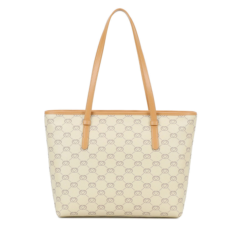 Shopping Bag Donna BRACCIALINI linea Monogram in Pelle Beige