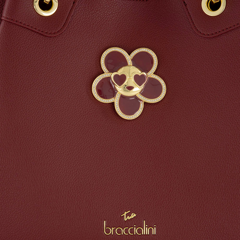 Borsa Donna a Mano Large BRACCIALINI linea Amy Bijoux color Vinaccia