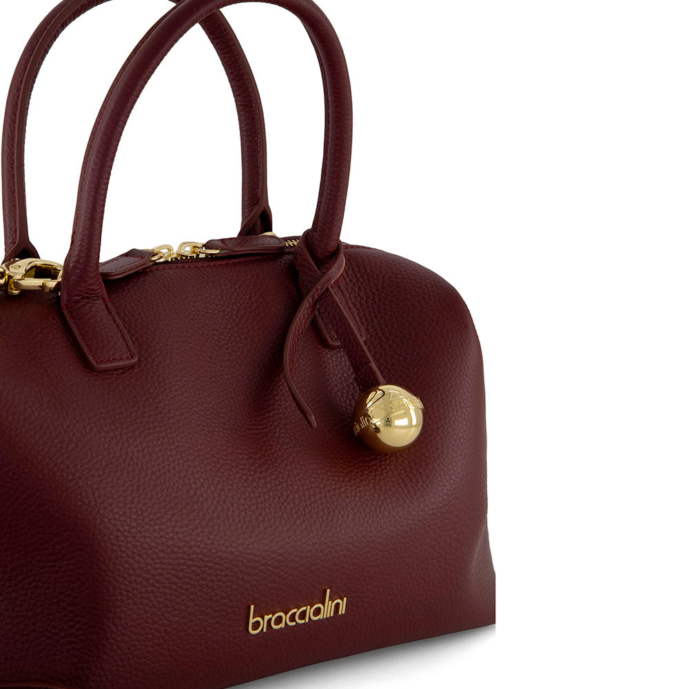 Bauletto Donna a Mano BRACCIALINI linea Ariel in Pelle color Vinaccia