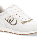 Sneakers Running LIU JO Maxi Wonder Low 02 Bis in Nylon Bianco con Inserti Glitter